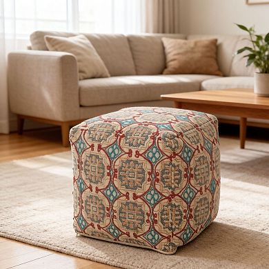 GOODSILO Handcrafted Fabric Pouf Ottoman Foot Rest Multi-Purpose Home Decor