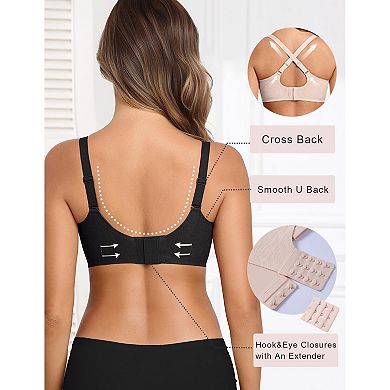 Avidlove Wireless Bras for Women Deep V Seamless T Shirt Bra Full Coverage Bralettes