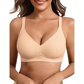 Avidlove Wireless Bras for Women Deep V Seamless T Shirt Bra Full Coverage Bralettes