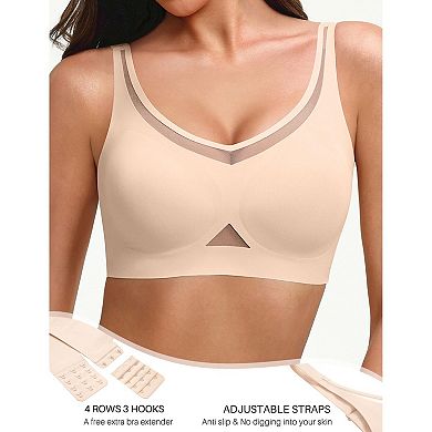 Avidlove Jelly Bras for Women Mesh Wireless Bras Full Coverage Padded Bralette No Underwire Push Up