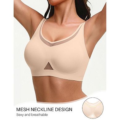 Avidlove Jelly Bras for Women Mesh Wireless Bras Full Coverage Padded Bralette No Underwire Push Up