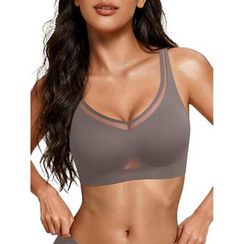 Avidlove Jelly Bras for Women Mesh Wireless Bras Full Coverage Padded Bralette No Underwire Push Up
