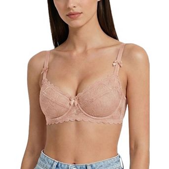 Avidlove Lace Bra Balconette Underwire Unlined Sheer Mesh Bras