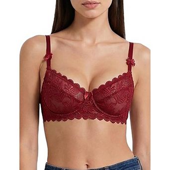 Avidlove Lace Bra Balconette Underwire Unlined Sheer Mesh Bras