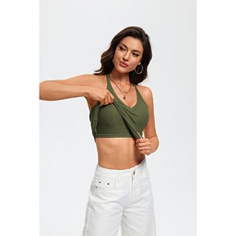 Avidlove V Neck Tank Top for Woman Ribbed Spaghetti Strap Tanks Racerback Fitted Summer Tops with