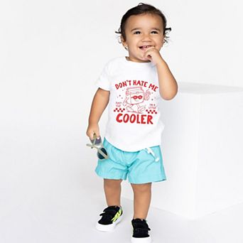 Just A Little Cooler Checkered - Toddler Short Sleeve Graphic T-Shirt