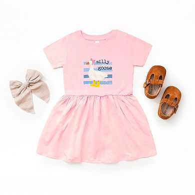 Silly Goose Blue Stripes - Infant Girl's Dress
