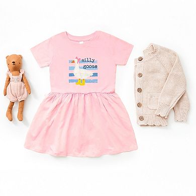 Silly Goose Blue Stripes - Infant Girl's Dress