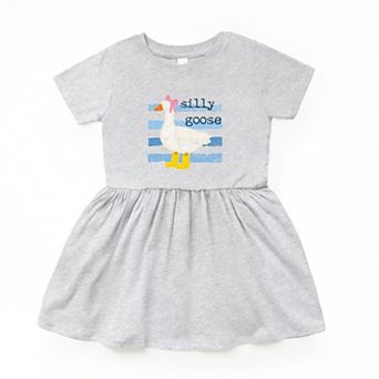 Silly Goose Blue Stripes - Infant Girl's Dress