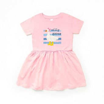 Silly Goose Blue Stripes - Infant Girl's Dress
