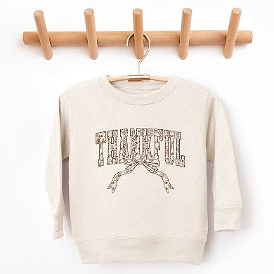 Thankful Floral Coquette - Toddler Graphic Sweatshirt