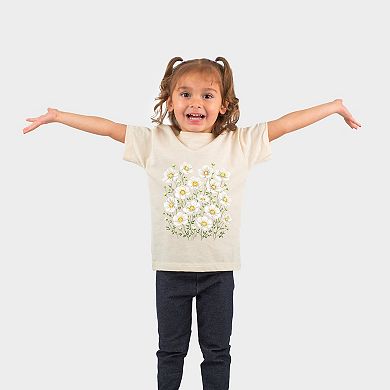 Watercolor Daisies - Toddler Short Sleeve Graphic T-Shirt