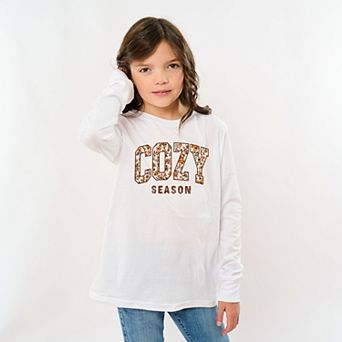 Cozy Season Floral - Youth Long Sleeve Graphic T-Shirt