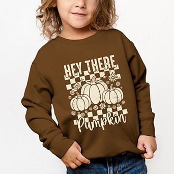 Hey There Pumpkin Checkered - Toddler Graphic Sweatshirt