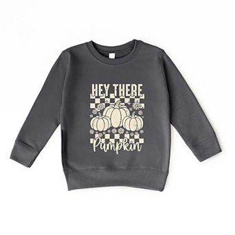 Hey There Pumpkin Checkered - Toddler Graphic Sweatshirt