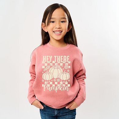 Hey There Pumpkin Checkered - Youth Graphic Sweatshirt