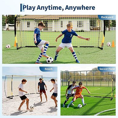 12x6 FT Soccer Goal for Backyard, Portable Soccer Net with Sturdy Metal Base