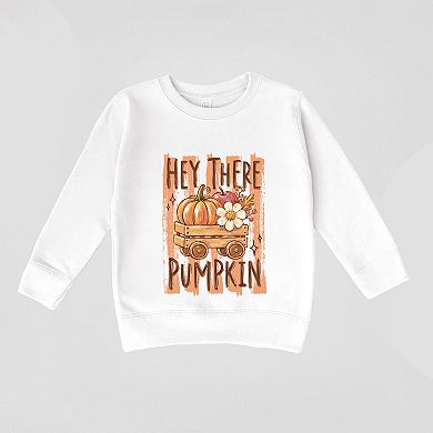 Hey There Pumpkin Stripes - Toddler Graphic Sweatshirt