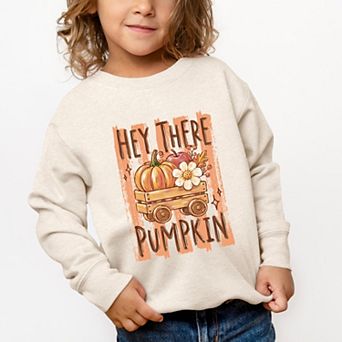 Hey There Pumpkin Stripes - Toddler Graphic Sweatshirt
