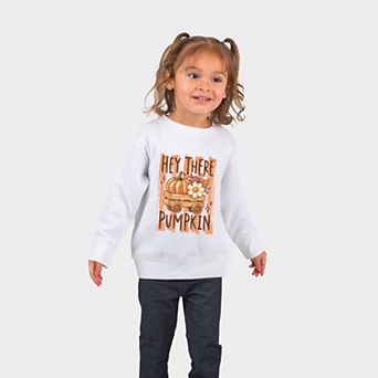 Hey There Pumpkin Stripes - Toddler Graphic Sweatshirt