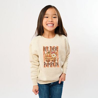 Hey There Pumpkin Stripes - Youth Graphic Sweatshirt