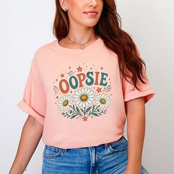 Oopsie Daisy Stars - Women's Garment Dyed Graphic T-Shirt
