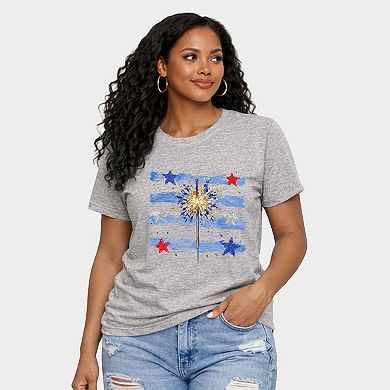 Sparkler Stripes - Women's Short Sleeve Graphic T-Shirt