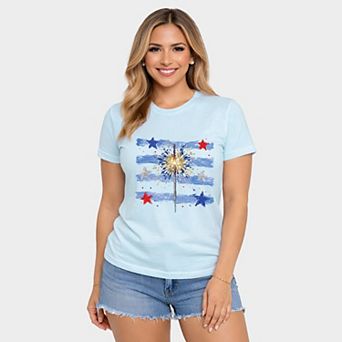 Sparkler Stripes - Women's Short Sleeve Graphic T-Shirt
