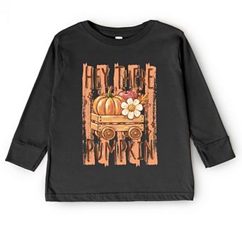 Hey There Pumpkin Stripes - Toddler Long Sleeve Graphic Tee