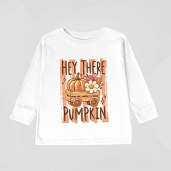 Hey There Pumpkin Stripes - Toddler Long Sleeve Graphic Tee
