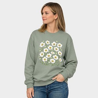 Watercolor Daisies - Women's Graphic Sweatshirt