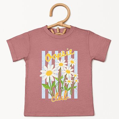 Oopsie Daisy Club Stripes - Toddler Short Sleeve Graphic T-Shirt