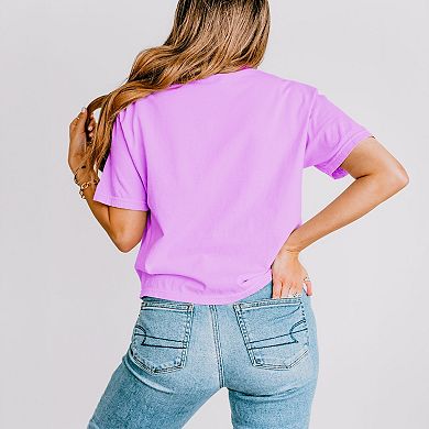 Summer Mode Distressed - Women's Boxy Crop Top Graphic T-Shirt