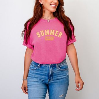 Summer Mode Distressed - Women's Garment Dyed Graphic T-Shirt