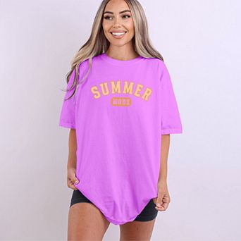 Summer Mode Distressed - Women's Garment Dyed Graphic T-Shirt
