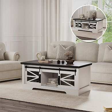 Lift Top Coffee Table, Coffee Table with Storage Shelf/Hidden Compartment, Lift Tabletop