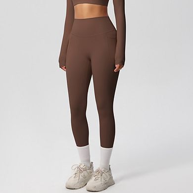 Women's High Waist Pocketed Compression Leggings Athletic Yoga Running Pants