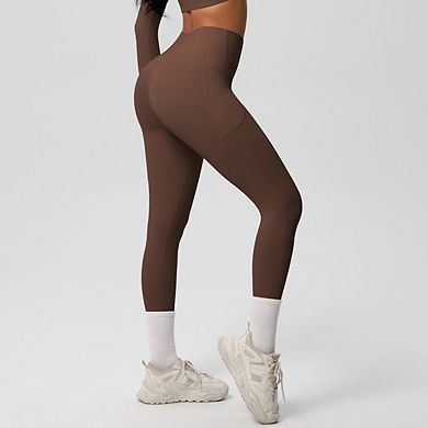 Women's High Waist Pocketed Compression Leggings Athletic Yoga Running Pants
