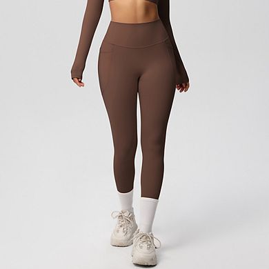 Women's High Waist Pocketed Compression Leggings Athletic Yoga Running Pants