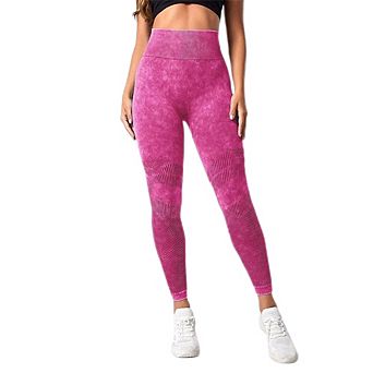 Women's High Waist Seamless Knit Leggings Textured Compression Athletic Pants