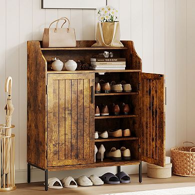 Modern 5-Tier Shoe Storage Cabinet with Doors and 3 Adjustable Shelves for Entryway
