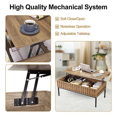 Lift Top Coffee Table, 43 Inches Lift Top Coffee Table, with Hidden Compartment, Removable Shelf