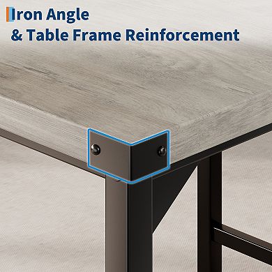 5-Piece Counter Height Dining Table Set for 4, Includes Table with Footrest & Corner Protectors