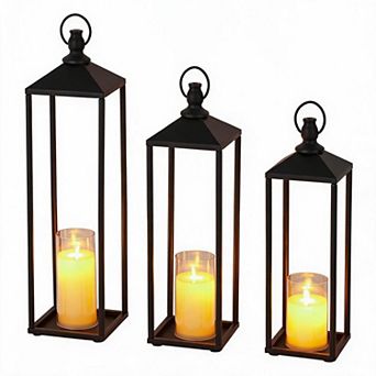 3 pc Lanterns Decorative, Halloween and Christmas Decorative Lanterns, with Flameless LED Candles