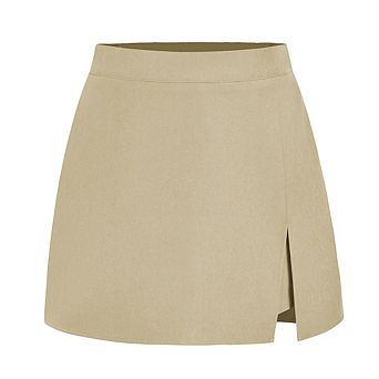 Women's High Waist Irregular Slit Mini Skirt Casual Office Daily Wear A-Line Short Skirt