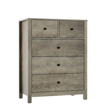 Modern Tall 5 Drawer Dresser, Spacious Wooden Chest for Bedroom Storage, Sleek Design, Ample Drawers