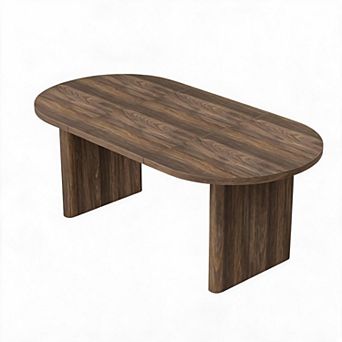 Dining Table for 4-6, Farmhouse Dinner Table with Sturdy Wooden Base, Kitchen Table for Living Room