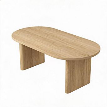 Dining Table for 4-6, Farmhouse Dinner Table with Sturdy Wooden Base, Kitchen Table for Living Room