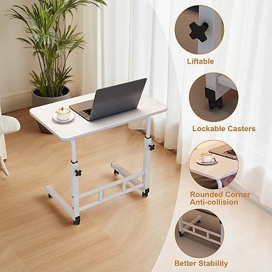 32" Small Standing Desk with Wheels,Mobile Stand Up Desks Adjustable Height Laptop Standing Table