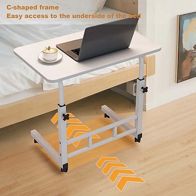 32" Small Standing Desk with Wheels,Mobile Stand Up Desks Adjustable Height Laptop Standing Table